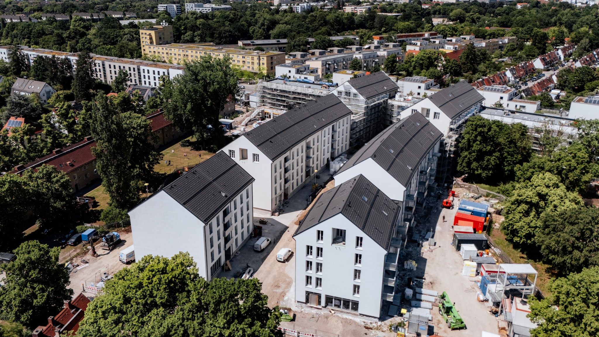 Luftaufnahme des Wohnquartiers Ramersdorf bei München