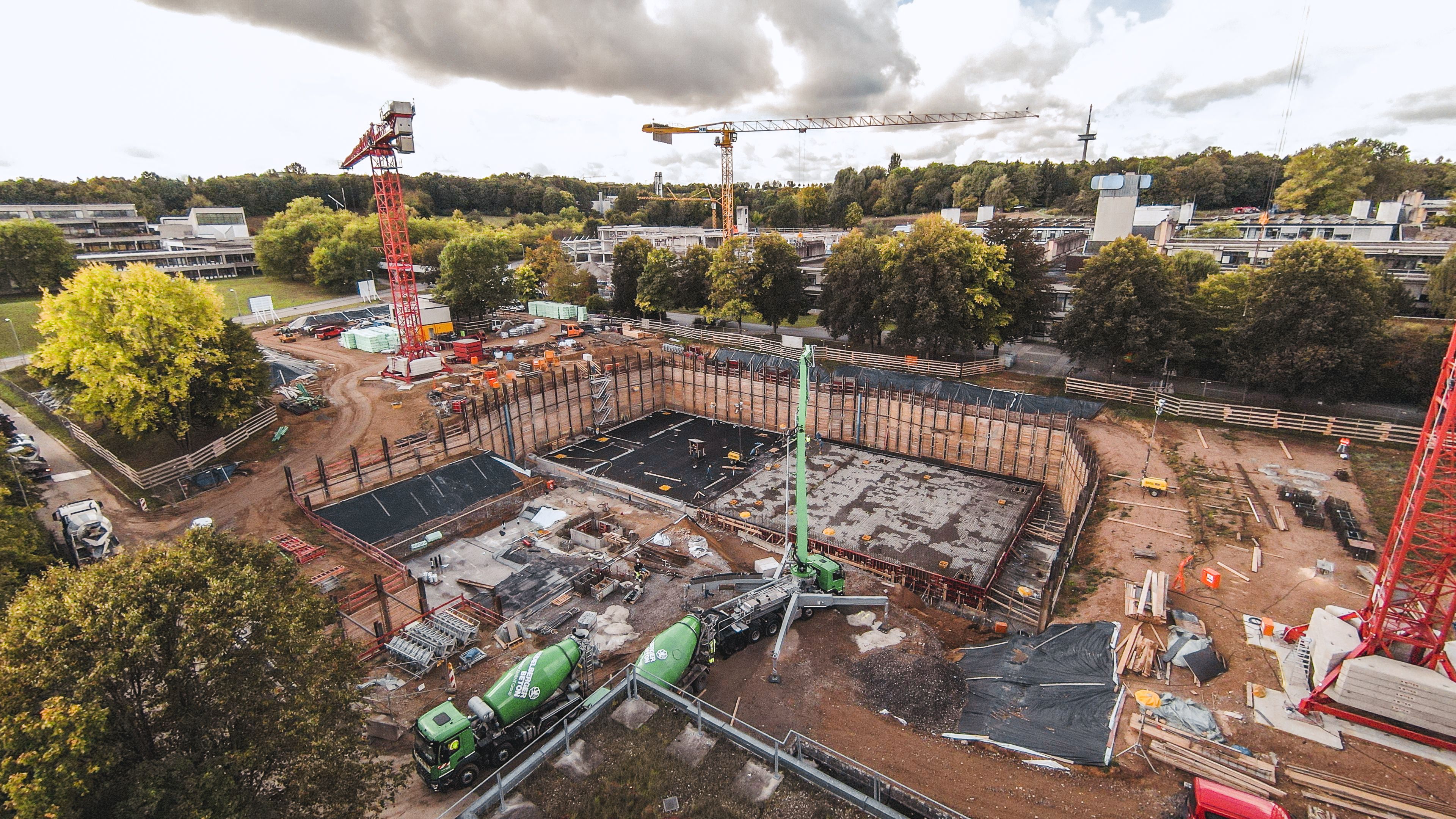 Das Fundament des neuen Forschungsgebaeudes in Regensburg