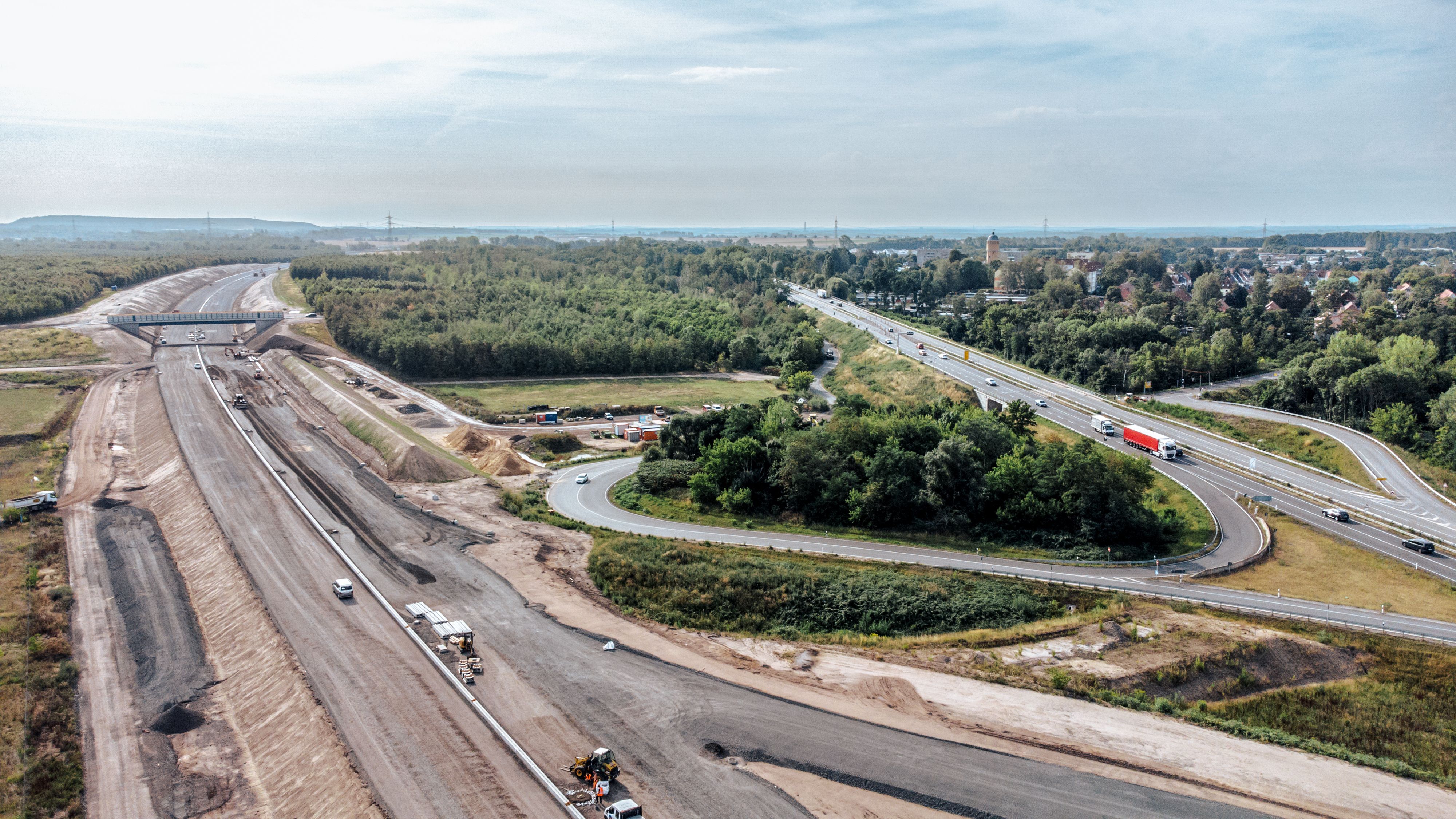 Neubau A72 Rötha: Autobahnnetz von oben