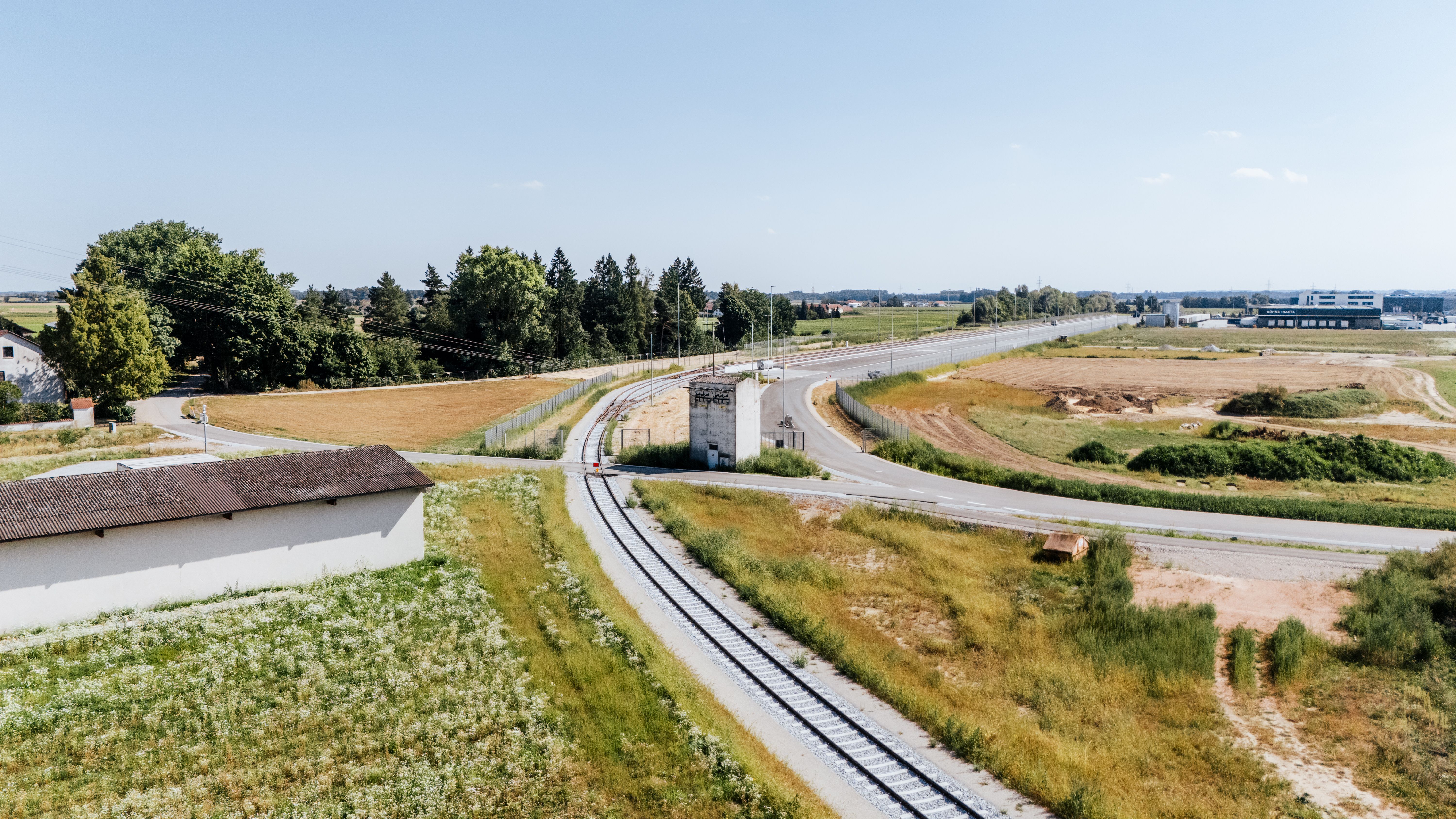Das neue Verbindunggleis zwischen Hafen und Umschlagsfläche