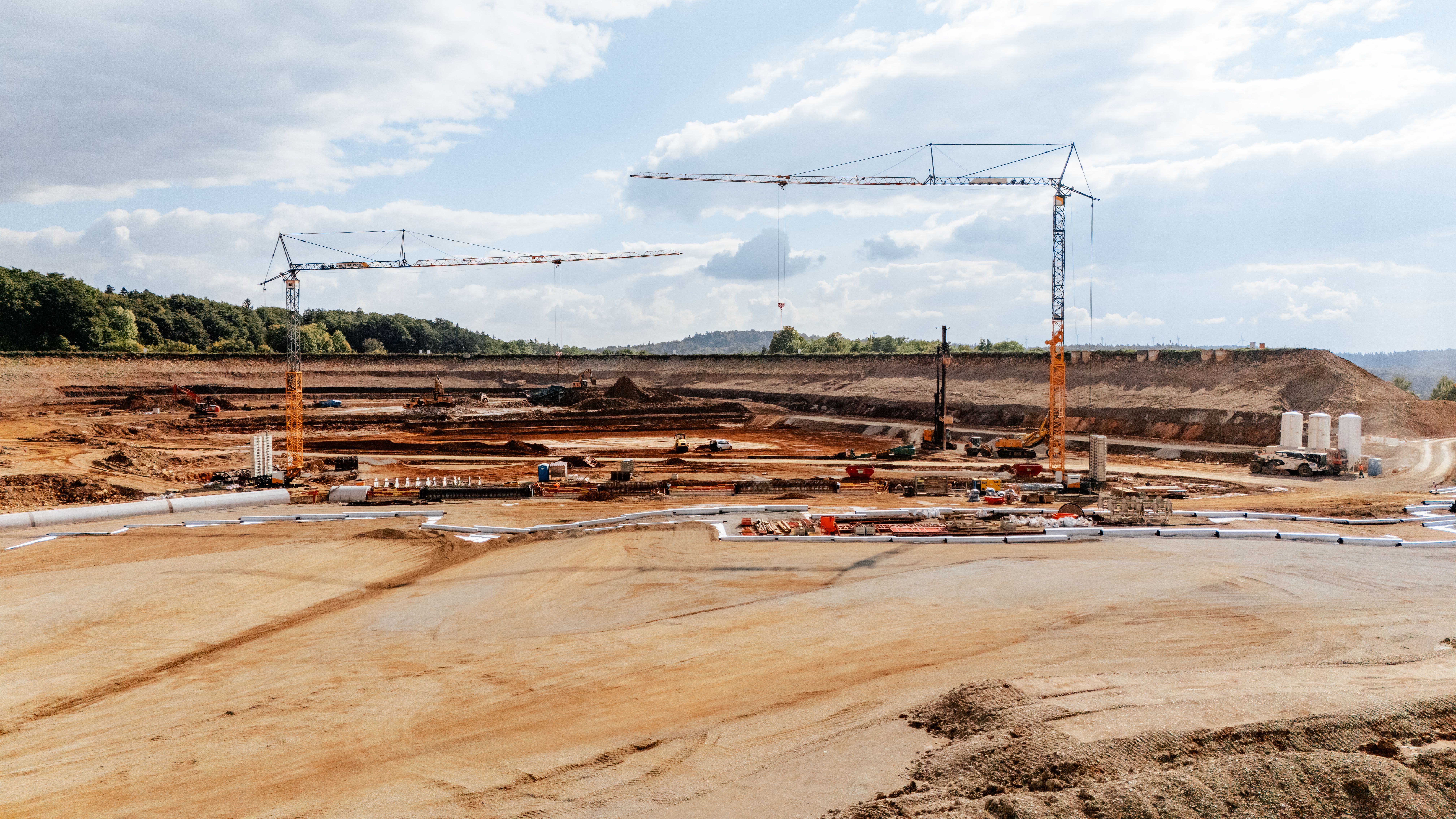 Pumpspeicherkraftwerk Happurg, Sanierung Oberbecken: Einblicke in die Baustelle am Oberbecken