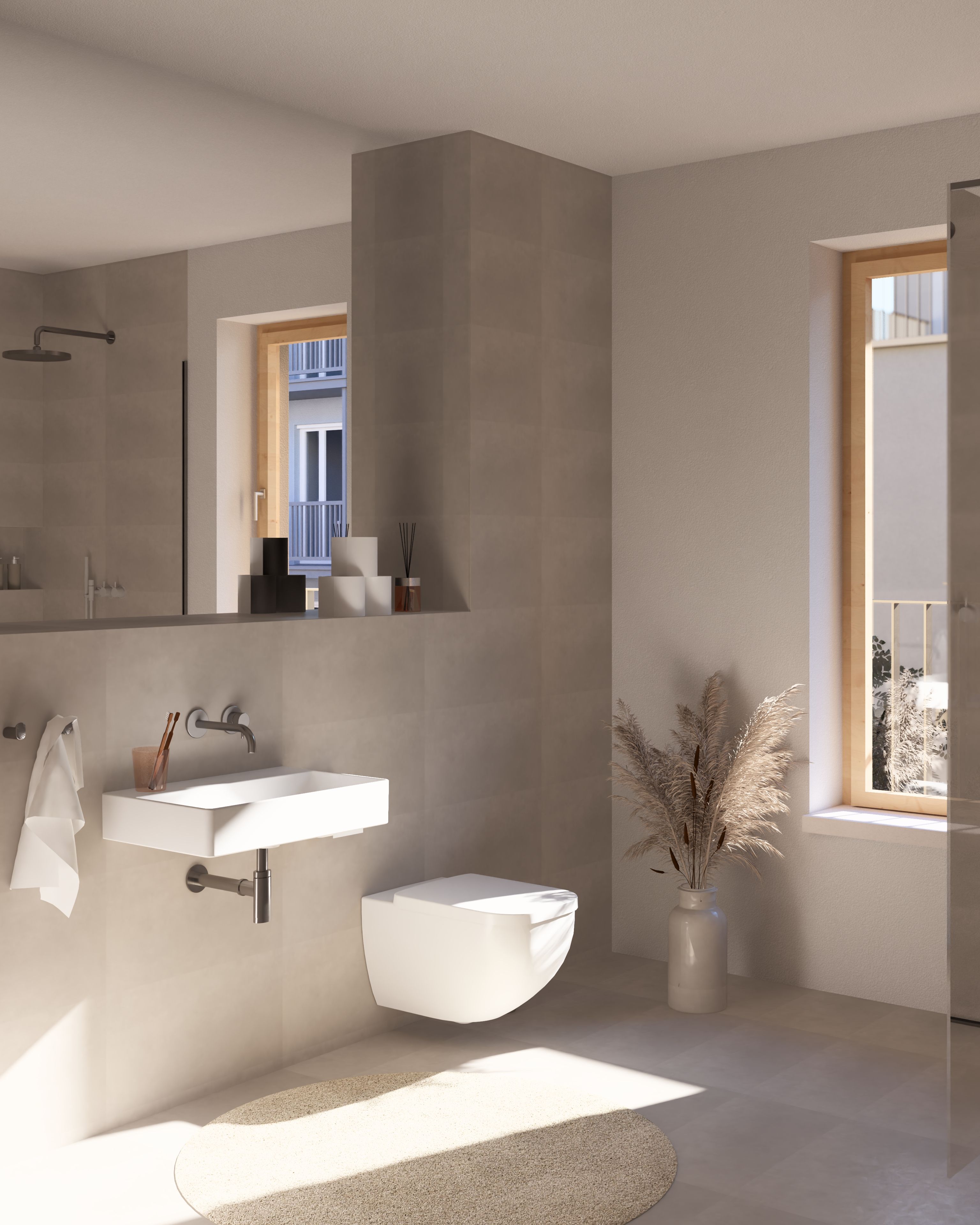 Immobilie Sternhof, Regensburg: Visualisierung Badezimmer