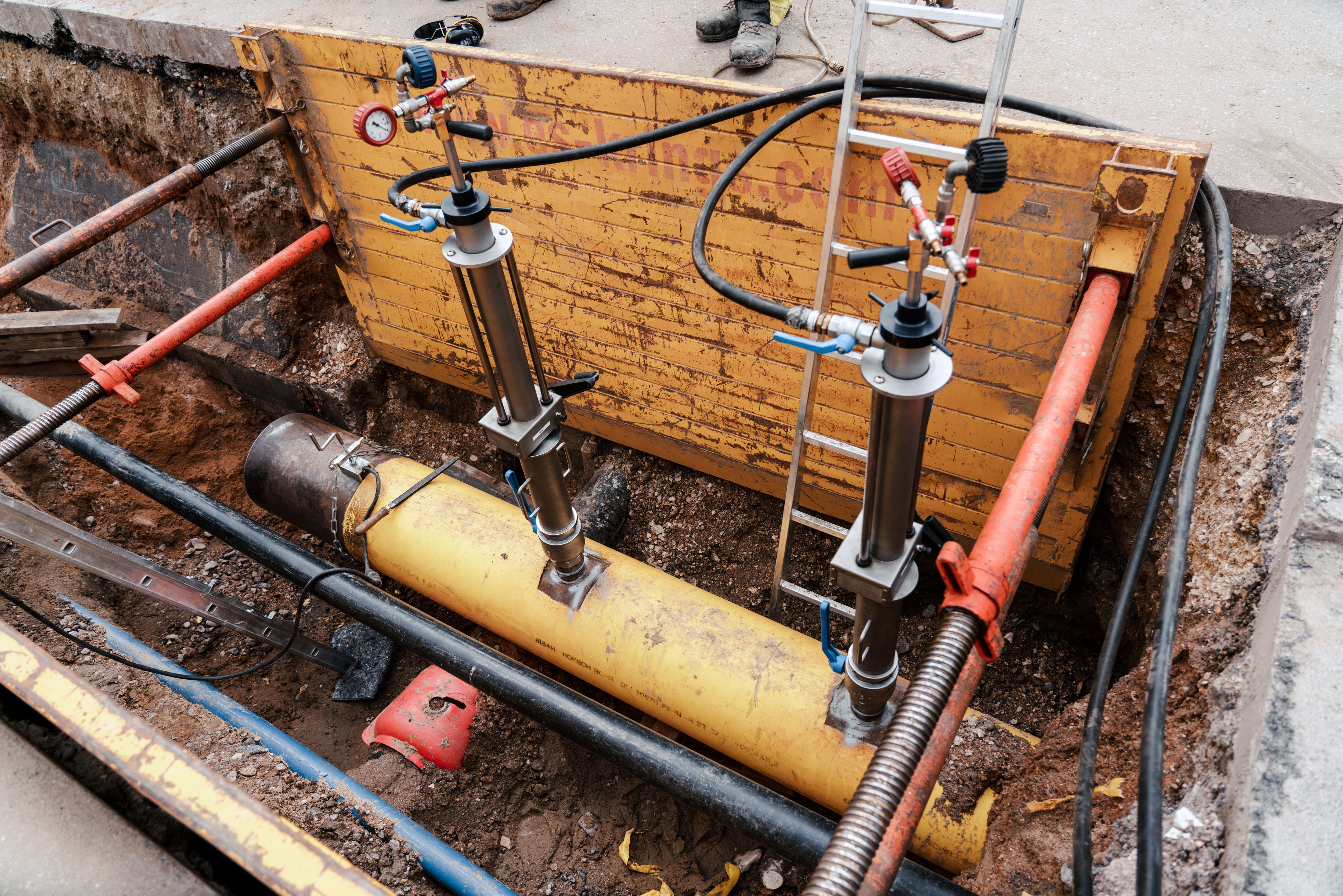Gasleitung im Rohrgraben
