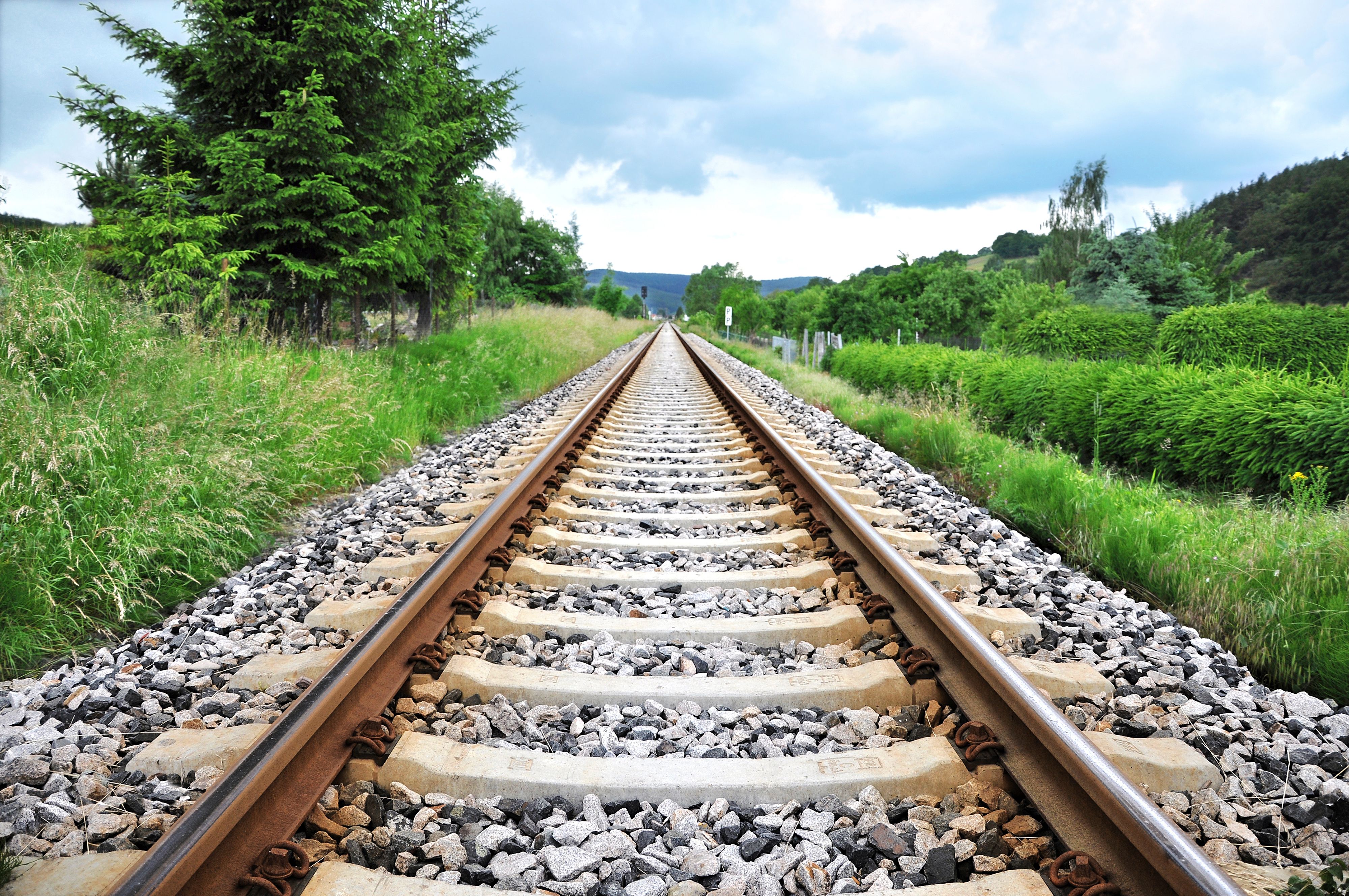 Bahngleis, das durch Natur verläuft